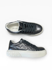 Sneakers Donna “PINKO ” SS0103P101 YOKO 21 LAMINATED NAPPA+NYLON MONOGRAM  GRIGIO