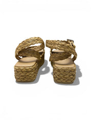 Sandali Zeppa Donna “ANTOLINA” AN13020.003 Rafia Pergamena Nude