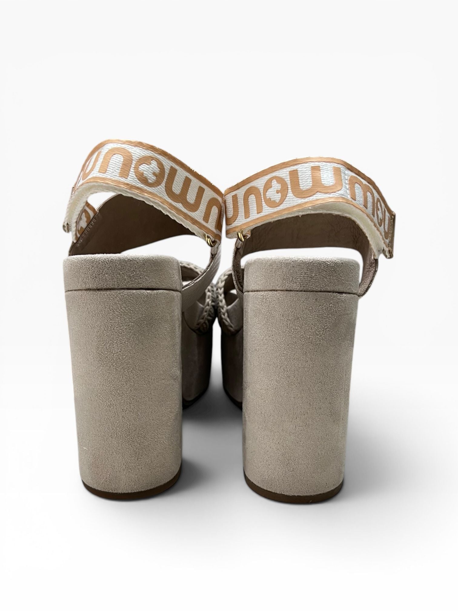 Sandali Tacco Plateau Donna "MOU" MU.SW281000C HIGH HEEL CUTSIL Bianco/Argento/Beige