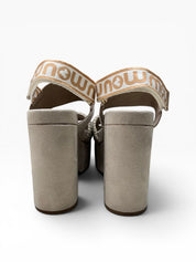 Sandali Tacco Plateau Donna "MOU" MU.SW281000C HIGH HEEL CUTSIL Bianco/Argento/Beige