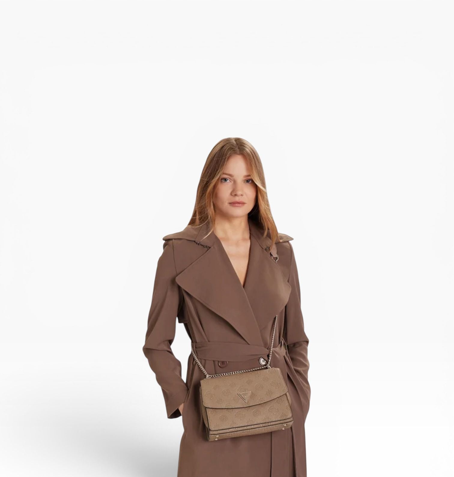 BORSA Donna “GUESS” PD988821 Cresidia II LOGO Taupe