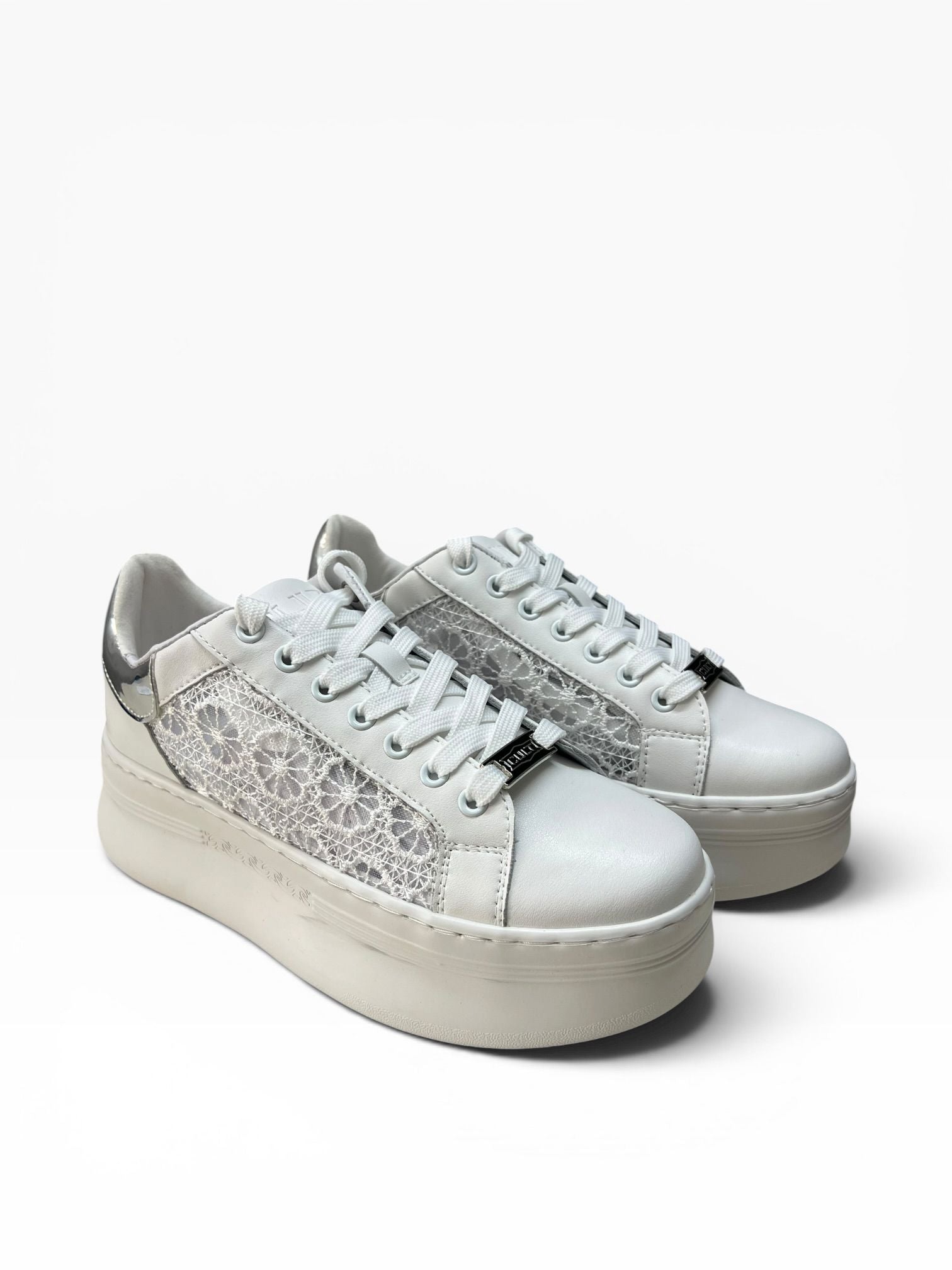 SNEAKERS DONNA “CULT” CLW442600 PEARL LOW PELLE BIANCO/SILVER