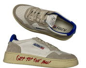 SNEAKERS DONNA “AUTRY” MEDALIST  AULW LD03 LETTERING  PELLE BIANCO/BLU