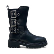 Stivaletti Donna “APEPAZZA" F3COMBAT51/LEA Chiara Pelle Nero