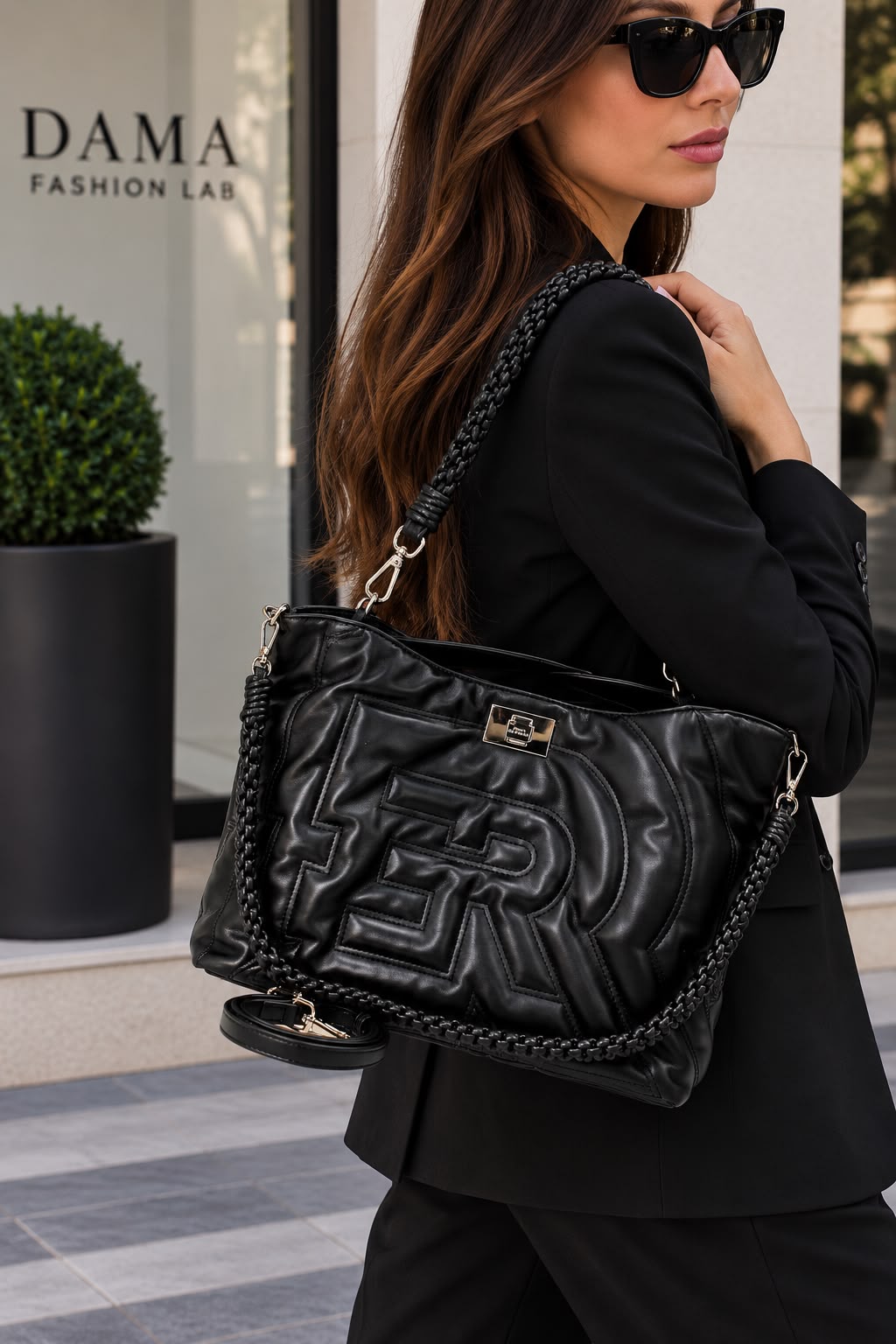 BORSA DONNA “ERMANNO SCERVINO FIRENZE” TOTE BAG LARGE RACHELE NERO