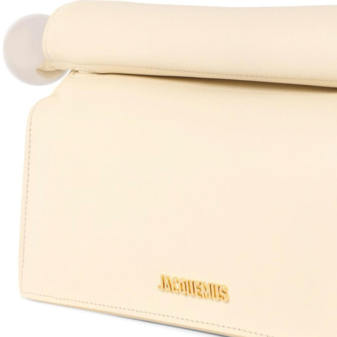 BORSA DONNA “JACQUEMUS” LA POCHETTE ROND CARRE’ PRIMAVERA ESTATE 2025 AVORIO