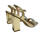 SANDALI GIOIELLO DONNA “MENBUR” 23804 LAMINATO ORO/STRASS PRIMAVERA/ESTATE 2025