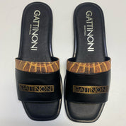 SANDALI CIABATTE DONNA “GATTINONI CIRCUS” HANNA10 PRIMAVERA ESTATE 2025 PELLE NERO