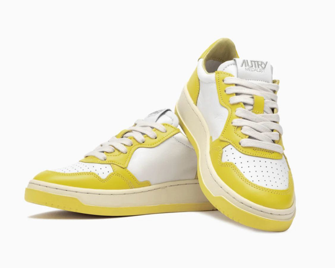 SNEAKERS DONNA “AUTRY” MEDALIST AULW WB23 PELLE BIANCO/GIALLO
