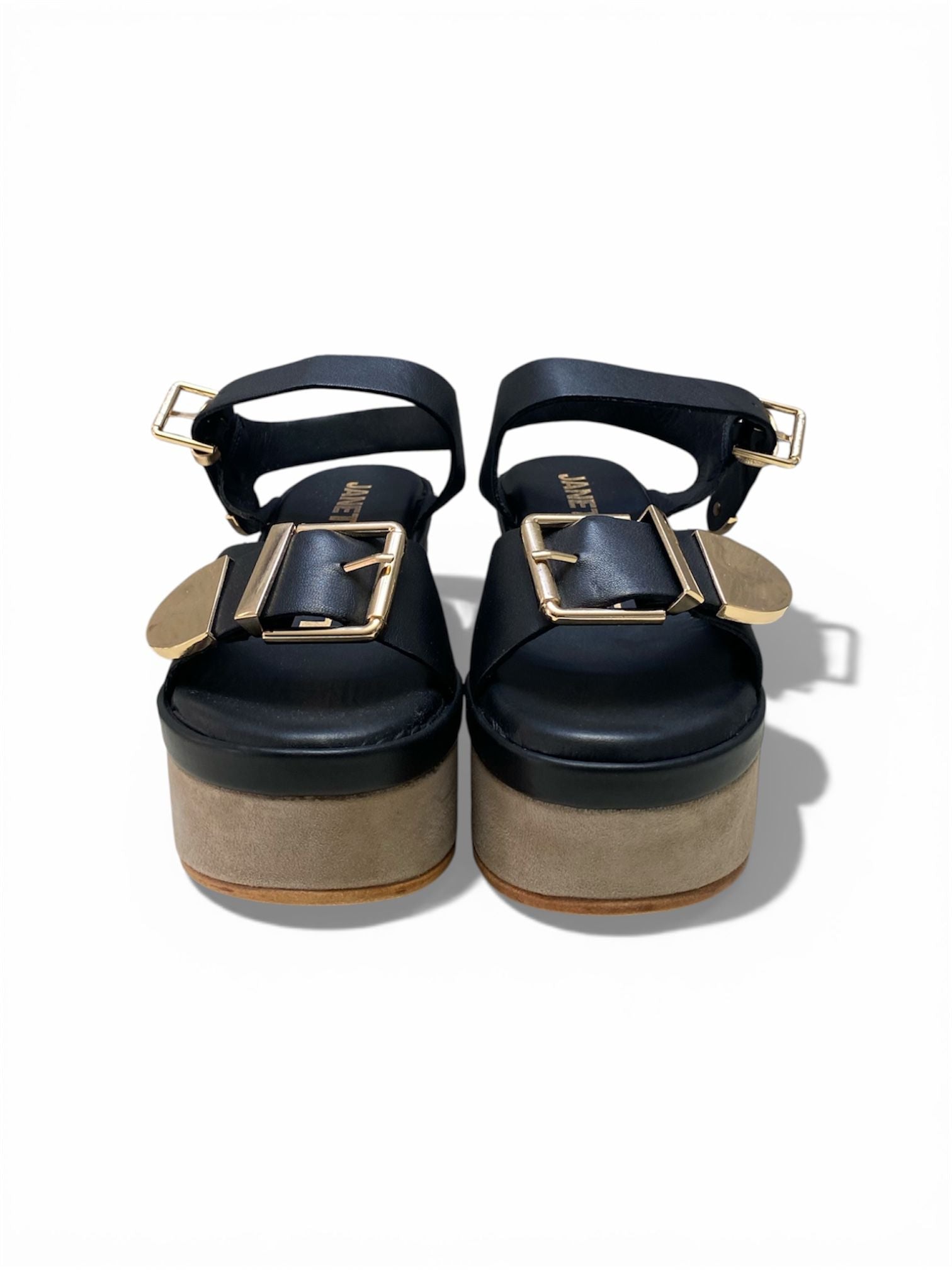 Sandali Donna "JANET & JANET" J-153 CLAIRE Vera Pelle Nero