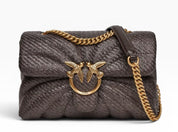 BORSA DONNA “PINKO ” LOVE PUFF CLASSIC RAFIA BUTTERFLY TESTA DI MORO