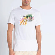 T-SHIRT UOMO  “ICEBERG” FLOWER  WHITE/BIANCO ICE3MTS02