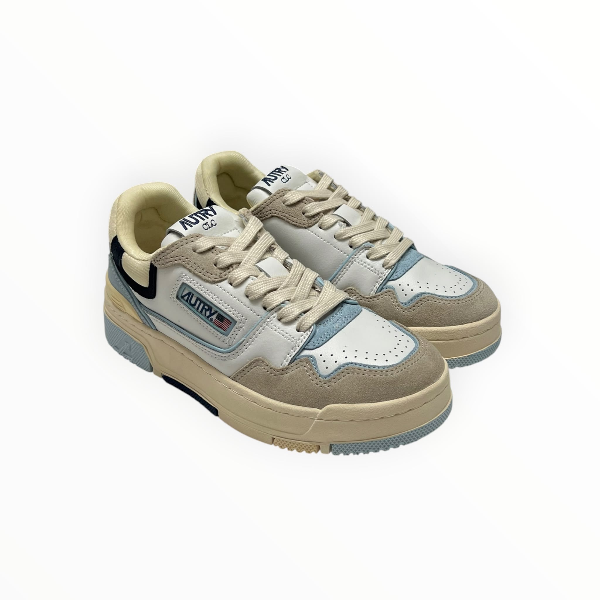 SNEAKERS DONNA “AUTRY” CLC ROLW MM29 PELLE BIANCO/CELESTE