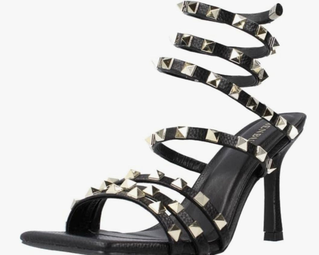 SANDALI BORCHIATI  DONNA “MENBUR” 23791 NERO PRIMAVERA/ESTATE 2025