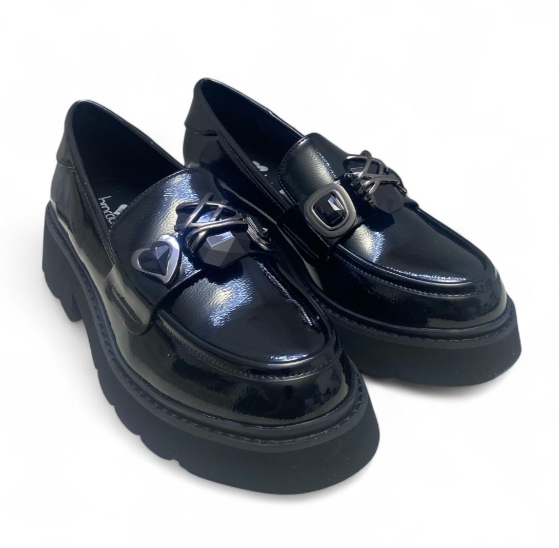Mocassini Donna “Braccialini” L38 Vernice Nero