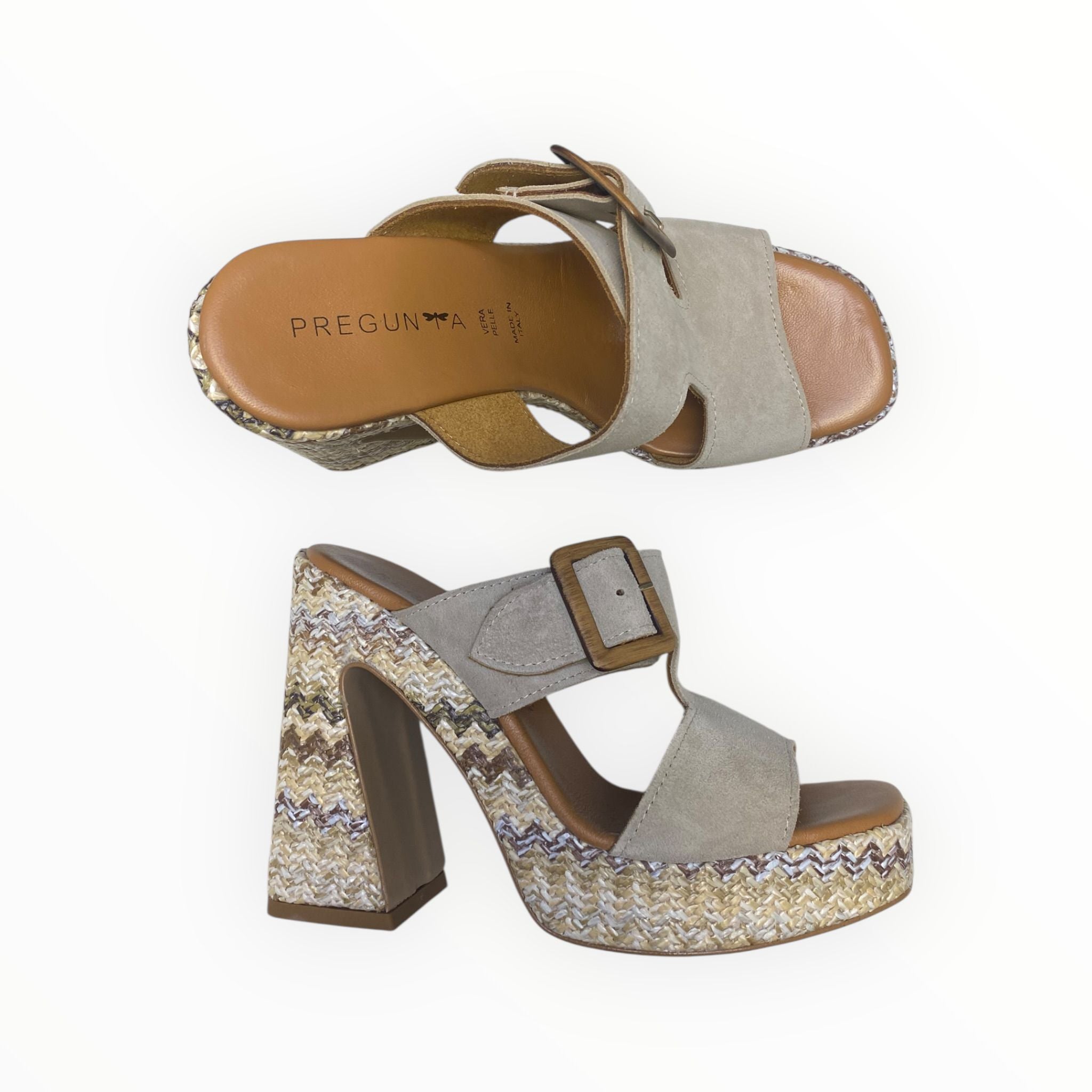 Sandali Tacco Zeppa Donna “PREGUNTA”2519011 004 Visone/Tortora