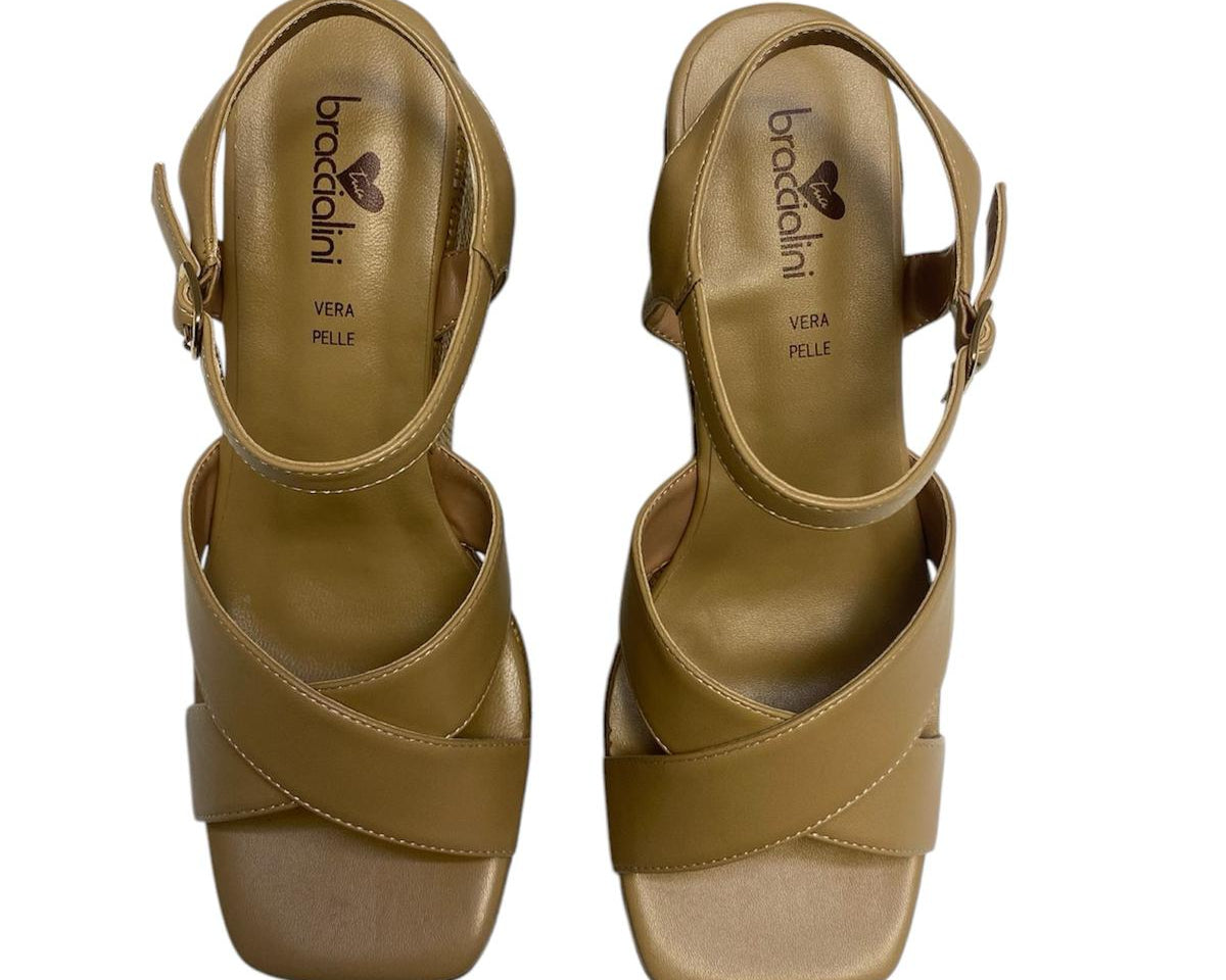 SANDALI ZEPPA DONNA “BRACCIALINI” BB90 PRIMAVERA ESTATE 2025 CUOIO NATURALE