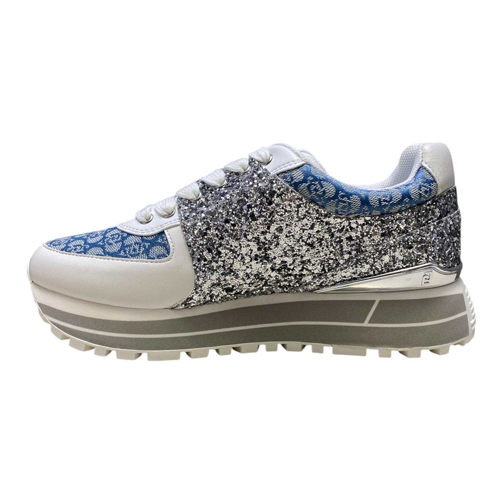 SNEAKERS DONNA “LIU JO” MAXI WONDER 87 S3254 Glitter/Jacuard Silver/Denim
