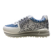 SNEAKERS DONNA “LIU JO” MAXI WONDER 87 S3254 Glitter/Jacuard Silver/Denim