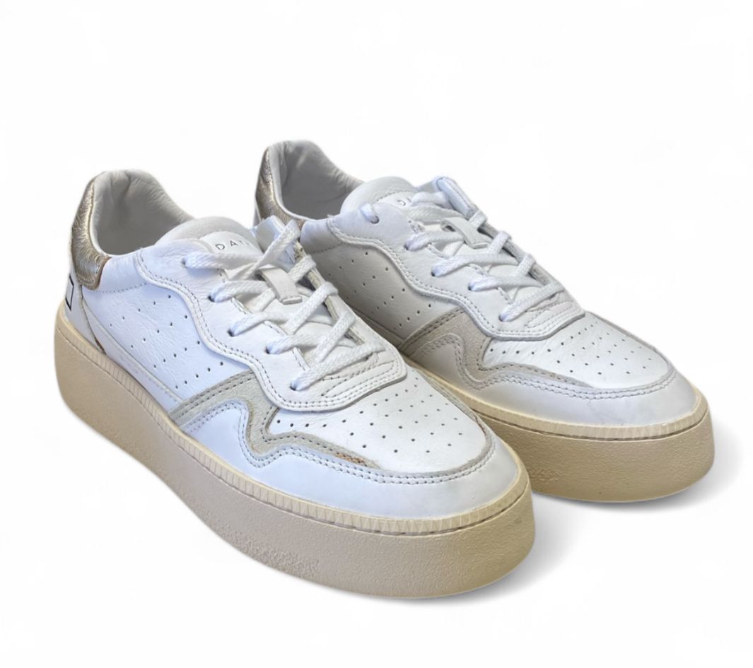 Sneakers Donna "D.A.T.E." Step Calf  Bianco/Platino