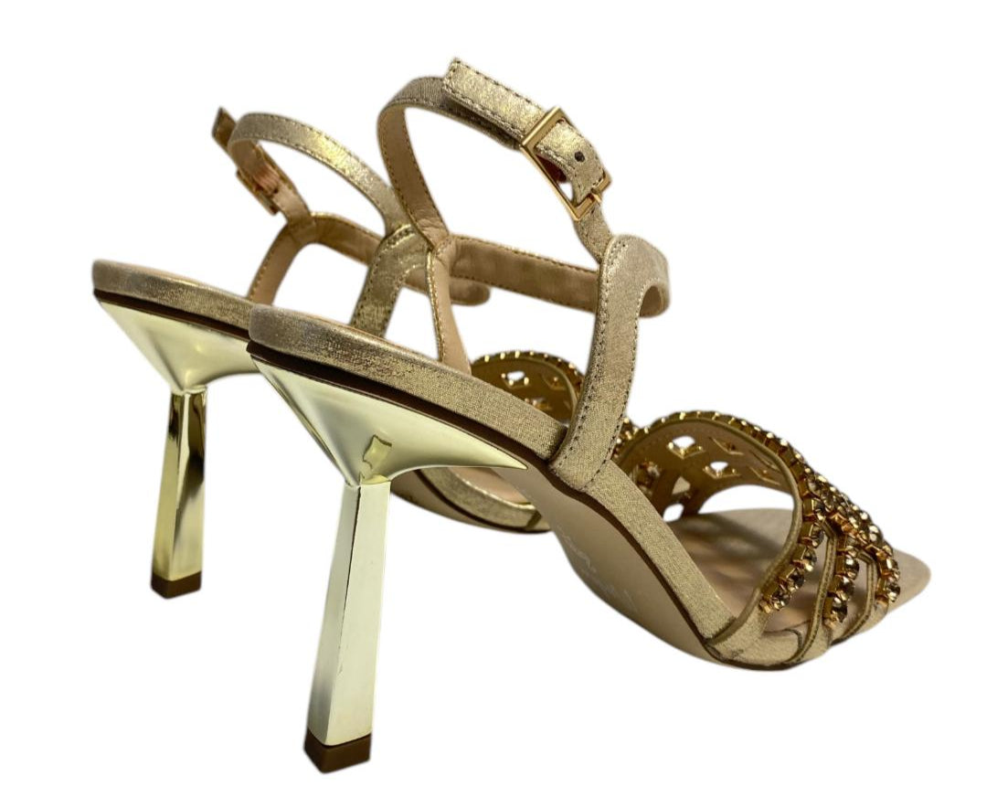 SANDALI STRASS DONNA “MENBUR” 23889 LAMINATO ORO PRIMAVERA/ESTATE 2025