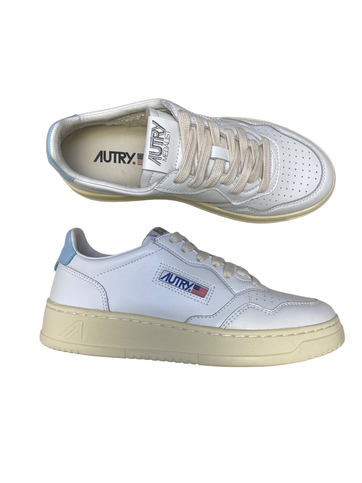 SNEAKERS DONNA “AUTRY” MEDALIST AULW LL64 PELLE BIANCO/CELESTE
