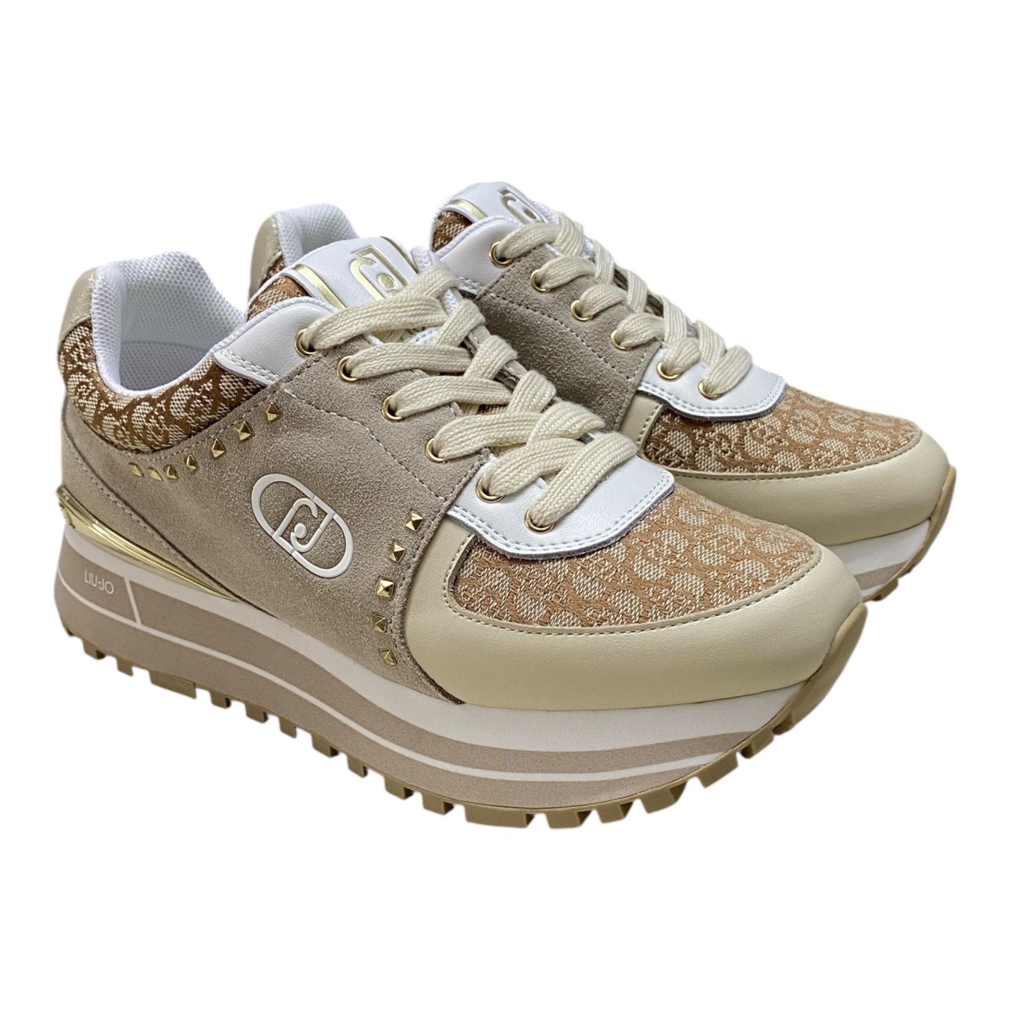 SNEAKERS DONNA “LIU JO” MAXI WONDER 87  S3603 Suede/Jacuard Beige