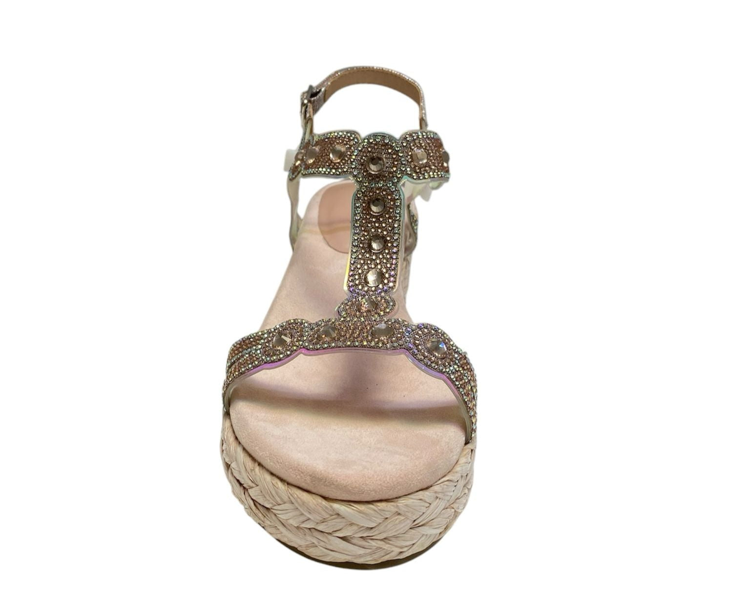 SANDALI ZEPPA "MENBUR" PRIMAVERA ESTATE 2025 RAFIA + STRASS ROSA 23661