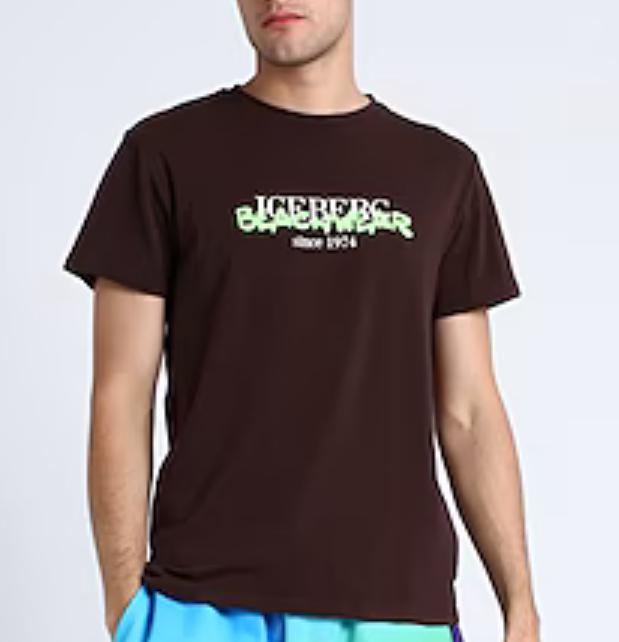 T-SHIRT UOMO  "ICEBERG" NEON  BROWN/MARRONE  ICE3MTS01