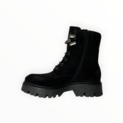 Stivaletti Anfibio Donna "CAFè NOIR" C1 FM6013 Pelle Nero