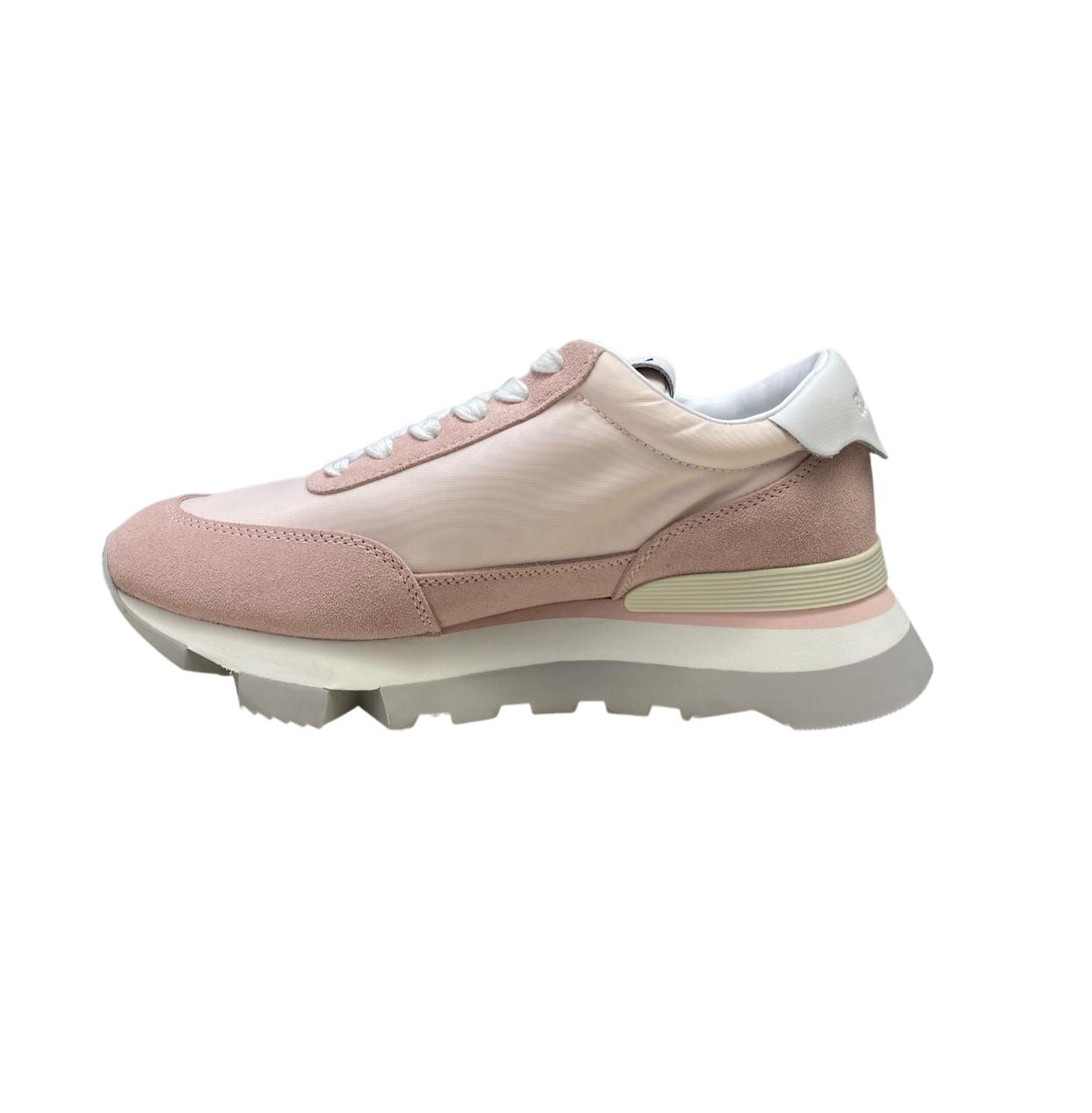 Sneakers Donna "RUCOLINE" AKIKO 2260 Nylon Suede Rosa