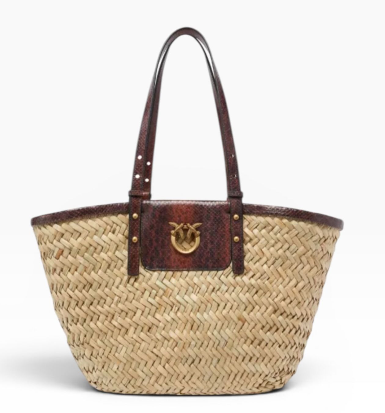 BORSA DONNA “PINKO ” LOVE SUMMER RAFIA LARGE L84Q NATURAL/MARRONE
