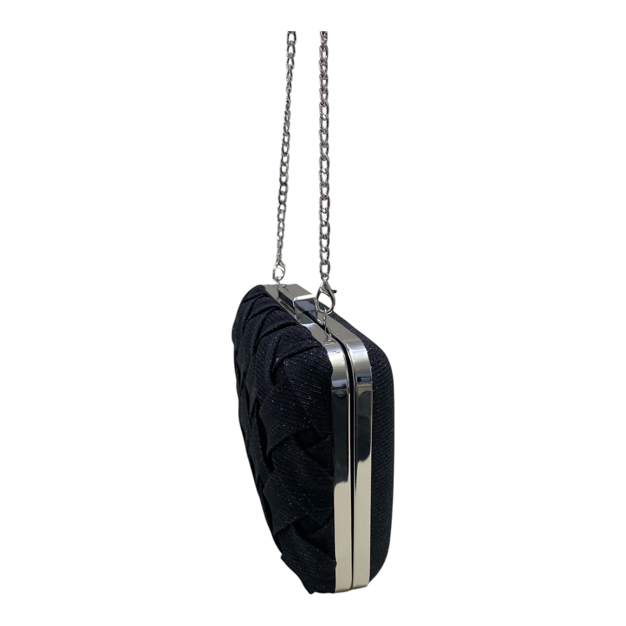 BORSA DONNA “MENBUR" 85143 001  CLUTCH LAMINATO NERO