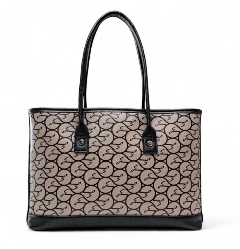 Borsa Donna “GATTINONI ROMA” Shaked Large Shopping Nero/Beige