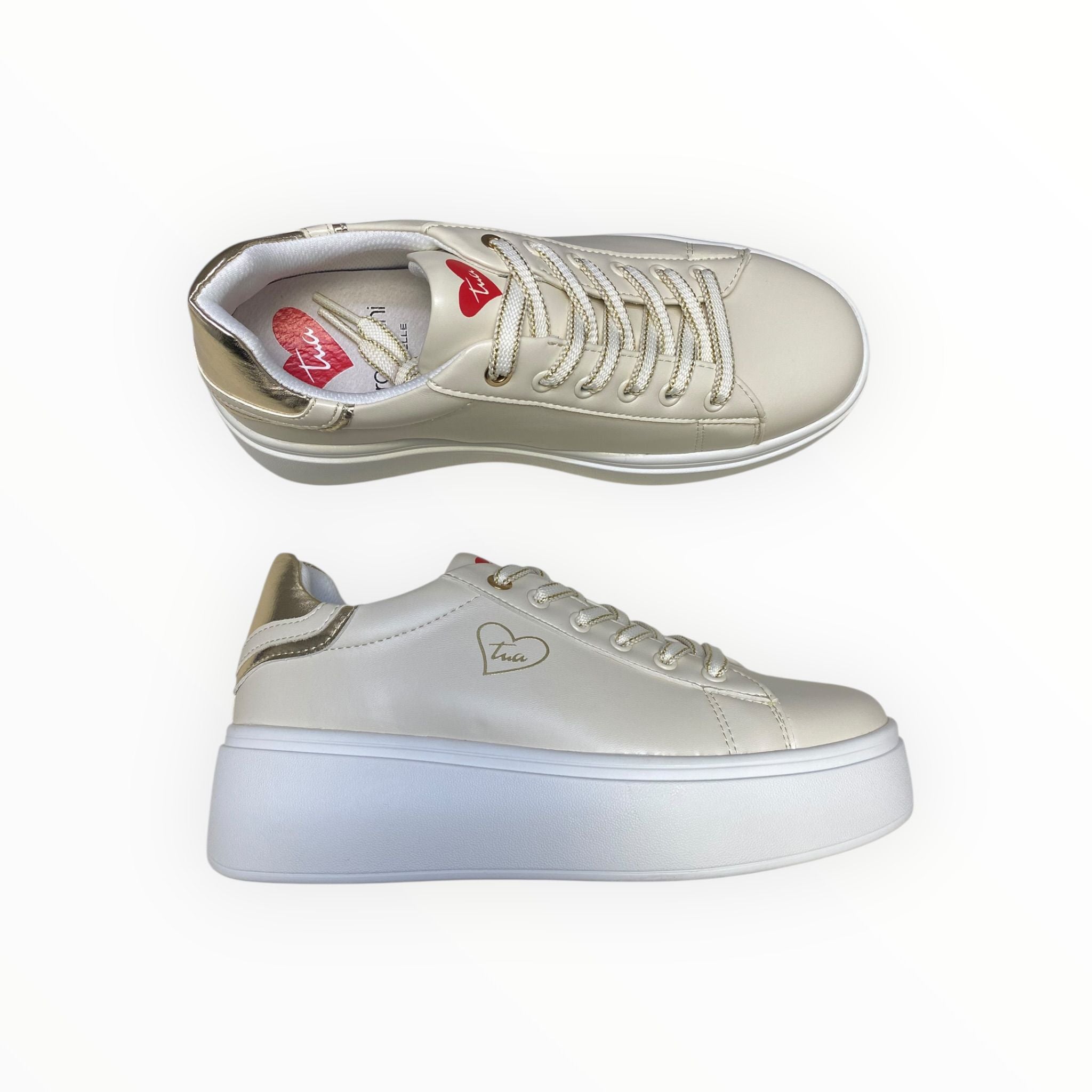 Sneakers Donna “BRACCIALINI” BA138 Avorio/Gold