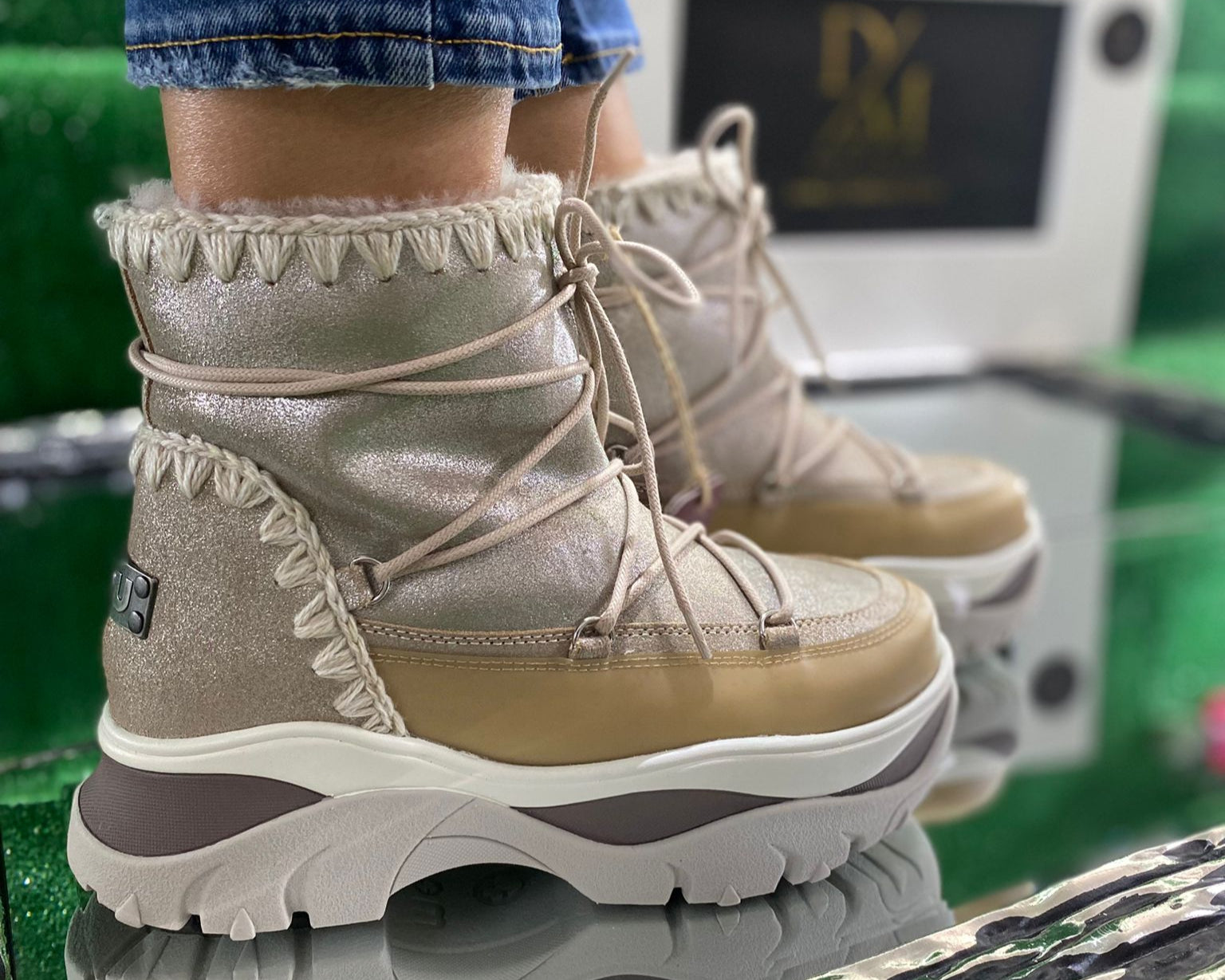 Stivaletti Donna “MOU” Do Chunky Sneakers Beige/STME