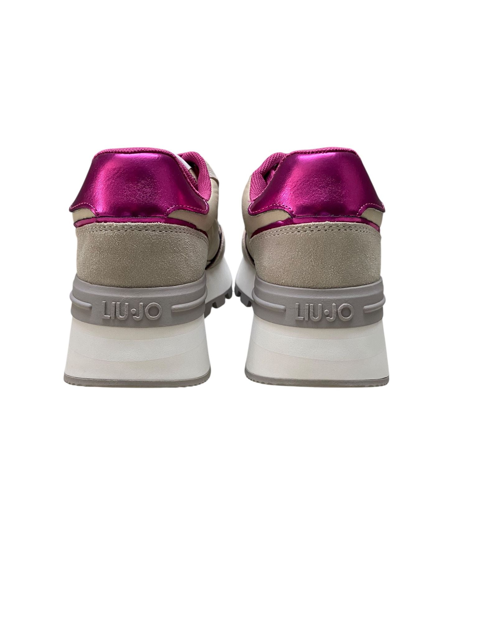 SNEAKERS DONNA “LIU JO” AMAZING 25 S3649 SUEDE/NYLON TAUPE/FUXIA