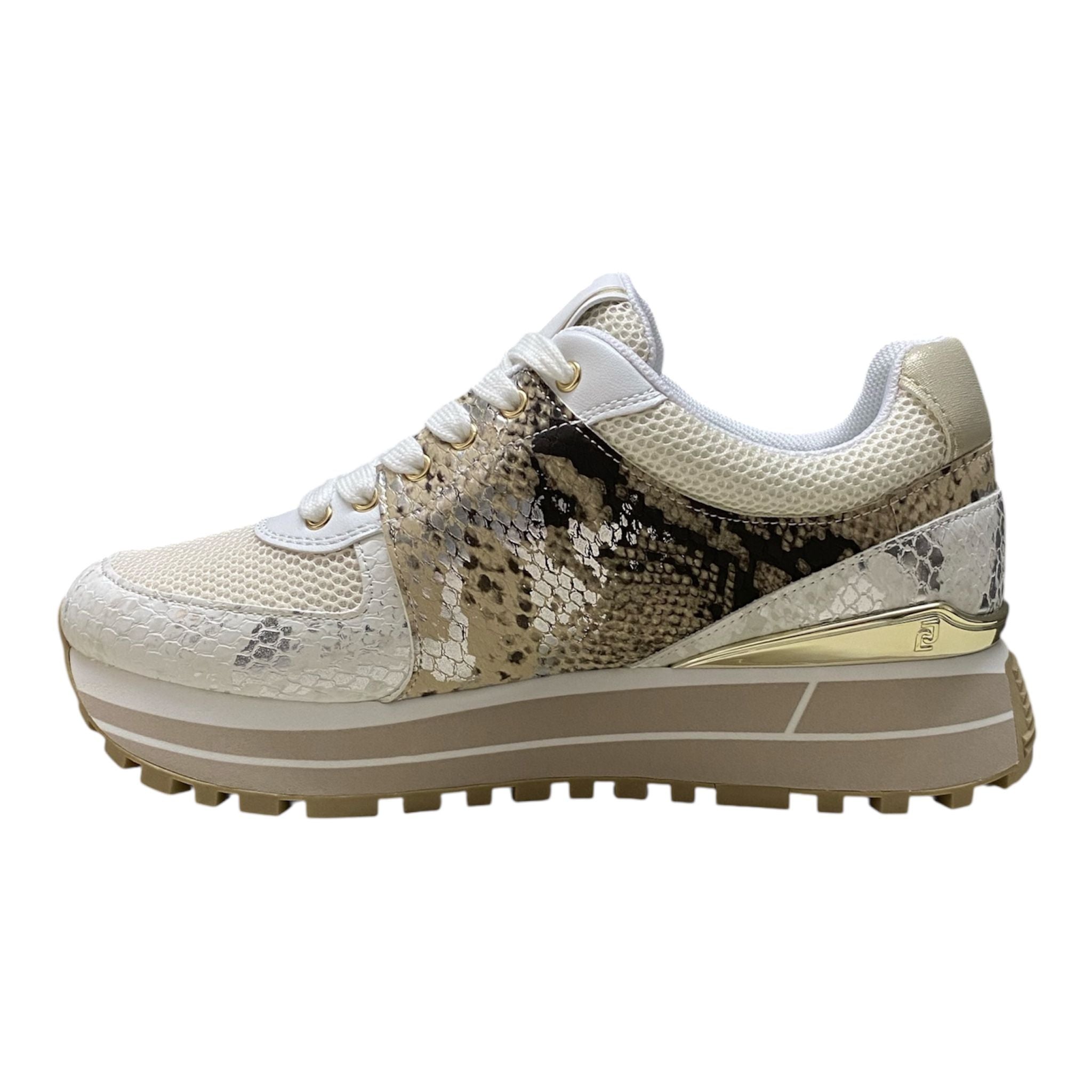 SNEAKERS DONNA “LIU JO” MAXI WONDER 87 S3604 Python/Laminated Beige/Bianco