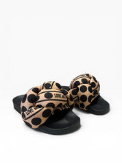 Sandali Ciabatte Donna "LOVE MOSCHINO" JA28272G0IIW010B Sabotd Pool 25 Foulard Beige/Nero