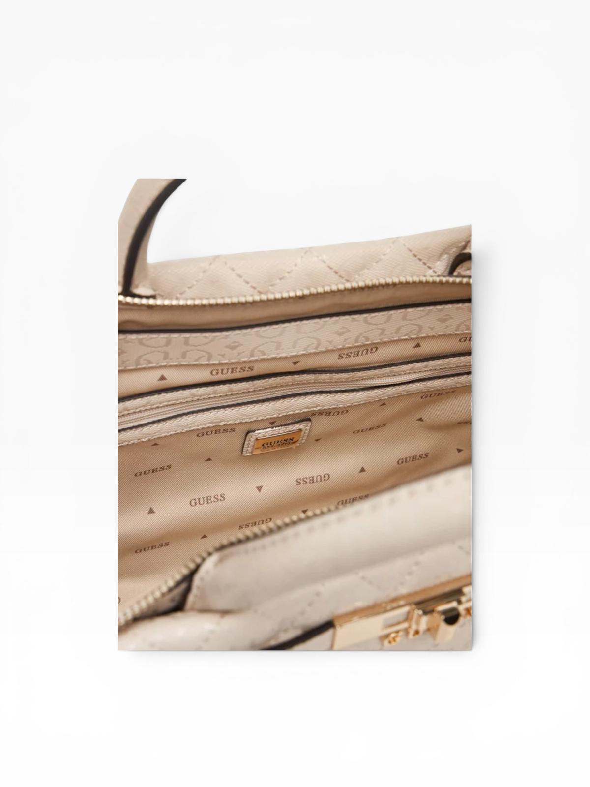BORSA Donna “GUESS” HWGG8157060 Girlfriends Satchel Logo Beige