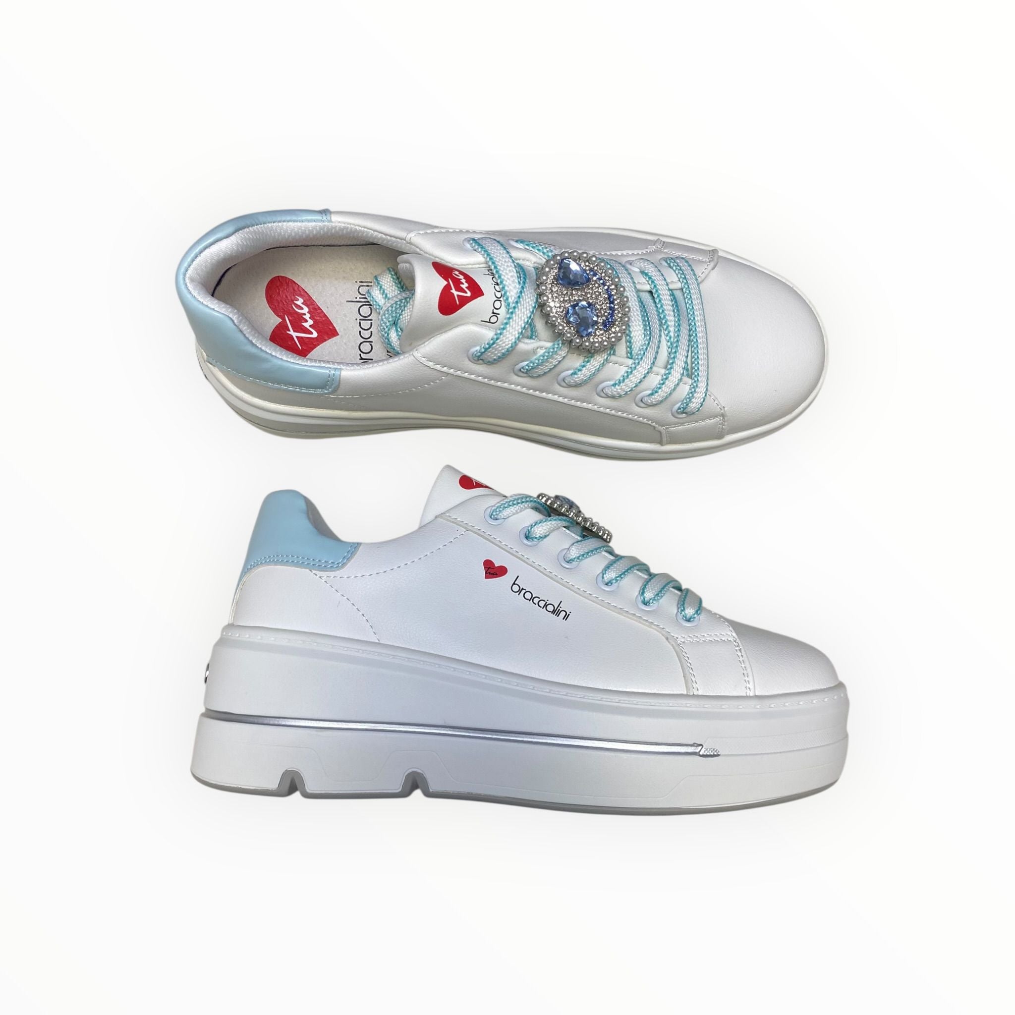 Sneakers  Donna “BRACCIALINI” BA141 Bianco/Sky
