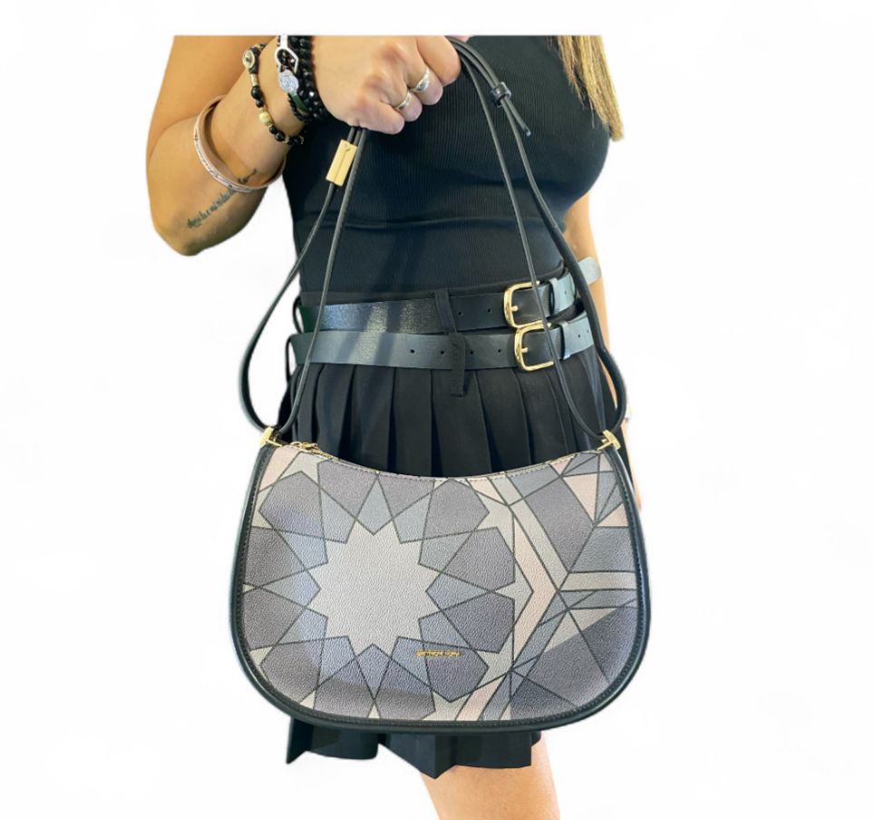 Borsa Donna “GATTINONI ROMA” Macro Hobo Smoke