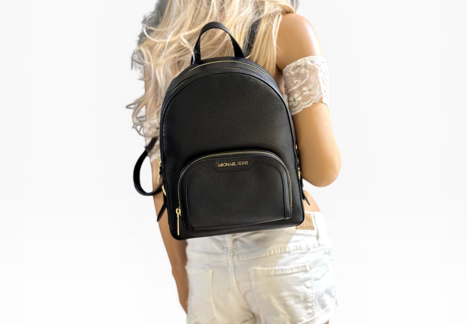 Zaino Donna “MICHAEL KORS” JAYCEE ZIP Medium Backpack 35S2G8TB2L Zip PTK Pelle  Nero