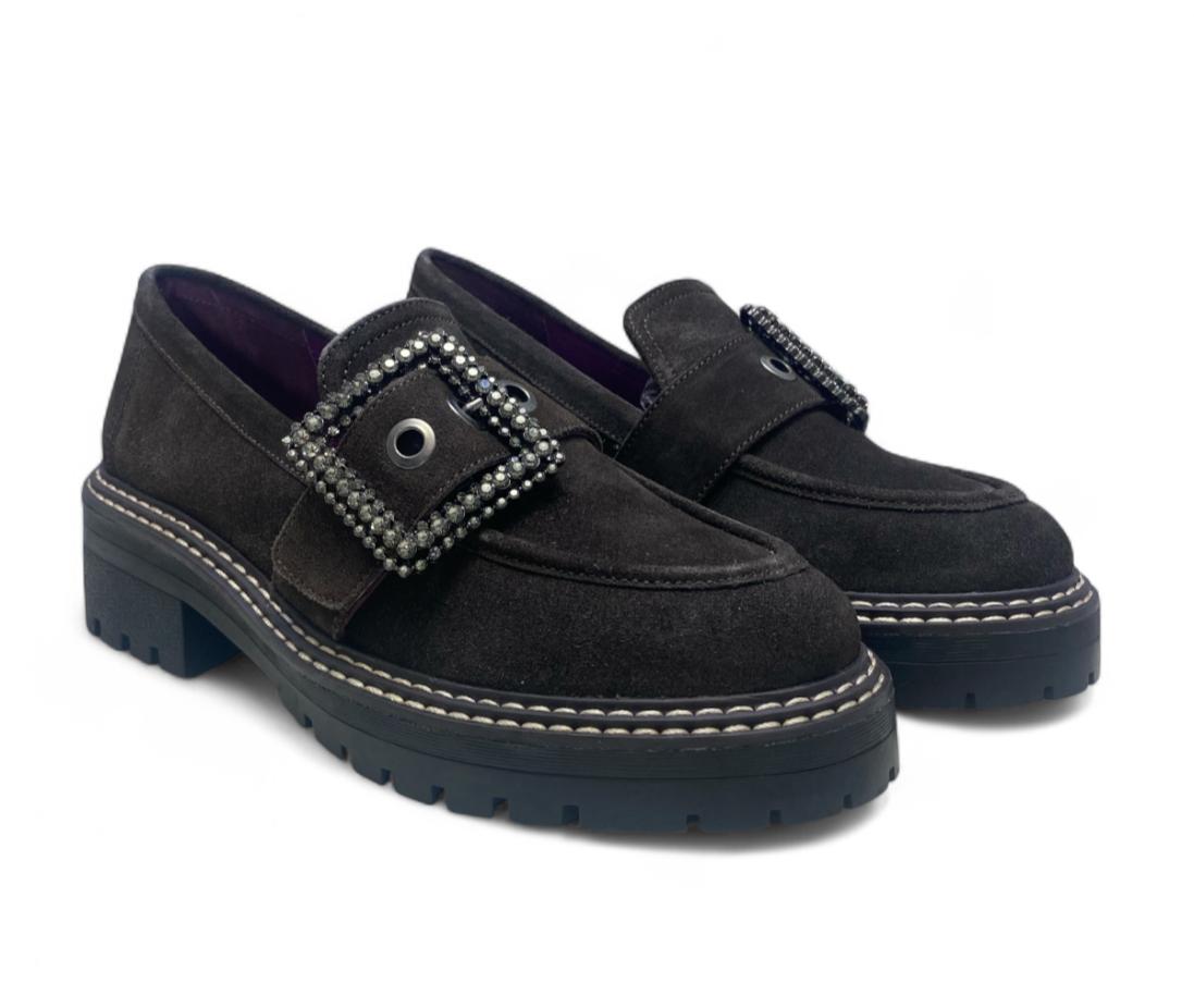 Mocassini Donna “Apepazza” F3COMBAT52/SUE Carola Pelle Marrone Scuro