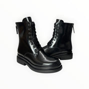Stivaletti Anfibio Donna “ELVIO ZAN" EC0801X Pelle Abrasivato Nero