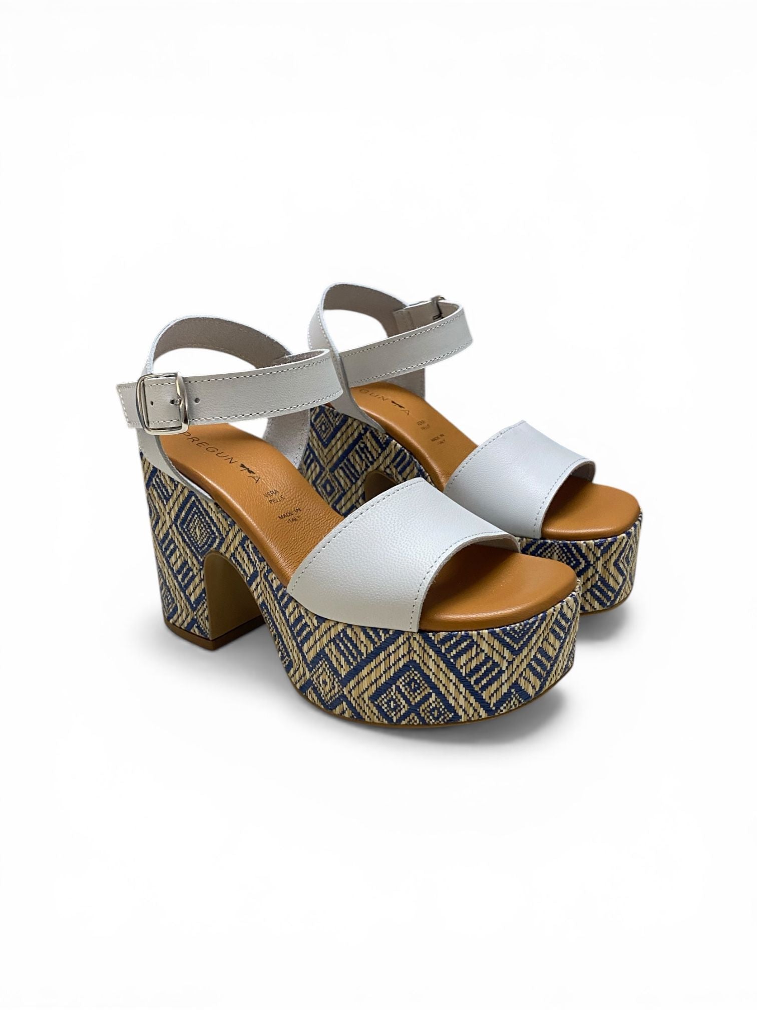 Sandali Tacco Zeppa Donna “PREGUNTA”2519002 003 ghiaccio