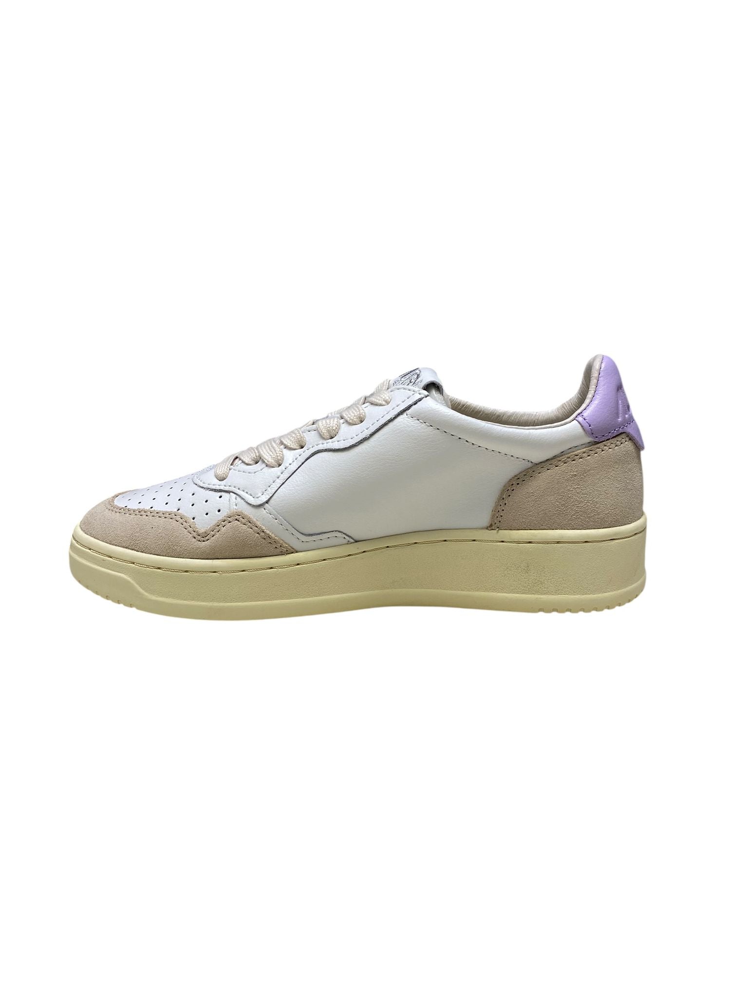 SNEAKERS DONNA “AUTRY” MEDALIST AULW LS68 PELLE BIANCO/LILLA