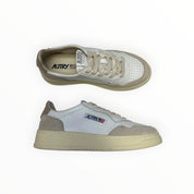 SNEAKERS DONNA “AUTRY” MEDALIST AULW LS58 PELLE BIANCO/TORTORA