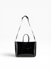 Borsa Donna "N°21" TOTE SHOPPER GRANDE PELLE VERNICE NERO