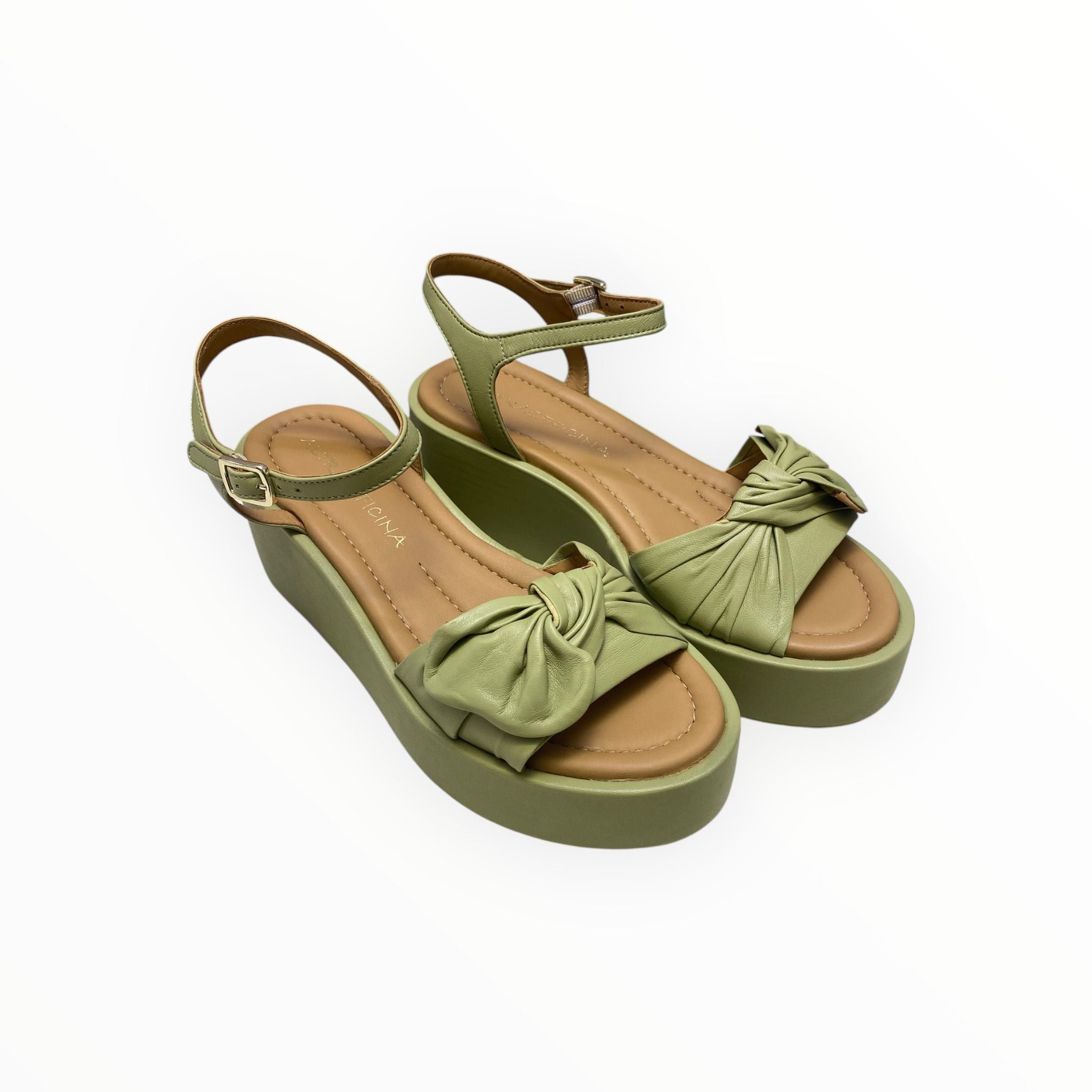 Sandali Zeppa DONNA “ALTRA OFFICINA” AO1403X Nappa Kaki/Verde
